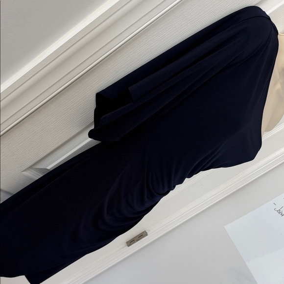 Beautiful One-Shoulder Navy Ruched Women’s Dress - Picture 3 of 6